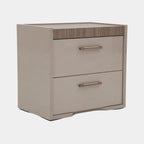 Warm Gray Luxe Dual Drawer Nightstand