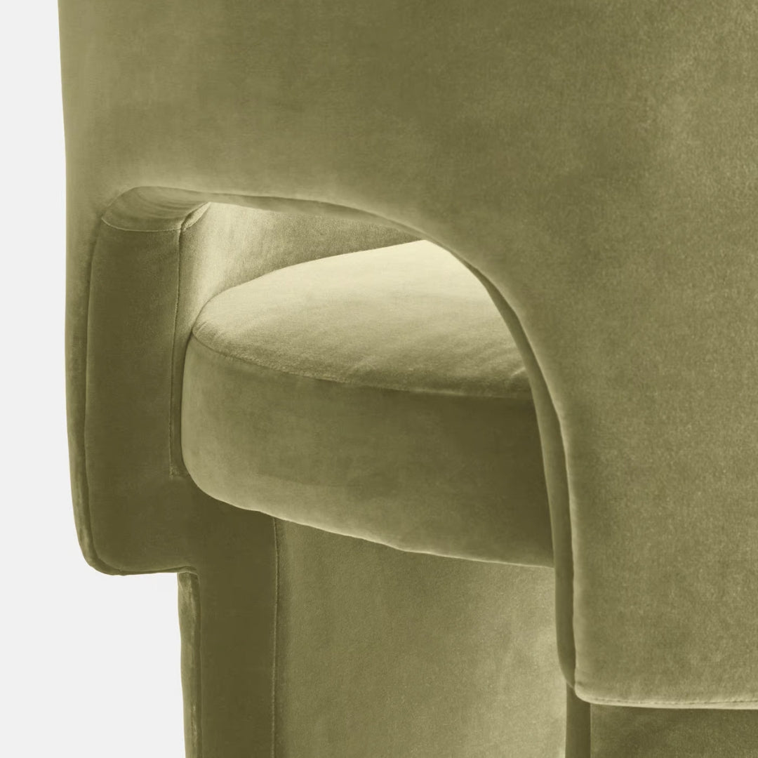 Olive Green Modern Arch Dining Chair