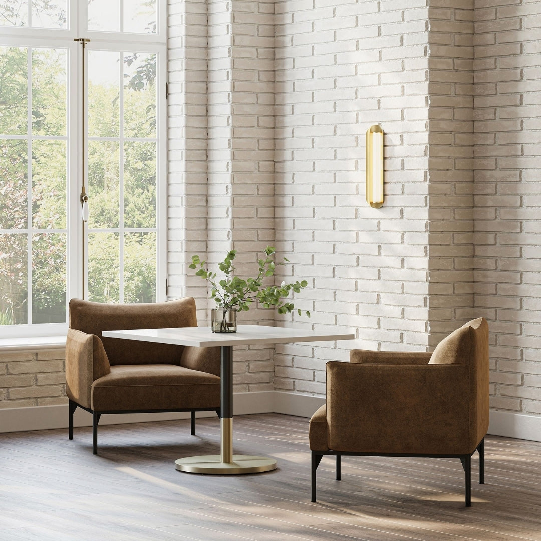 Marble Top Modern Base Cafe Table