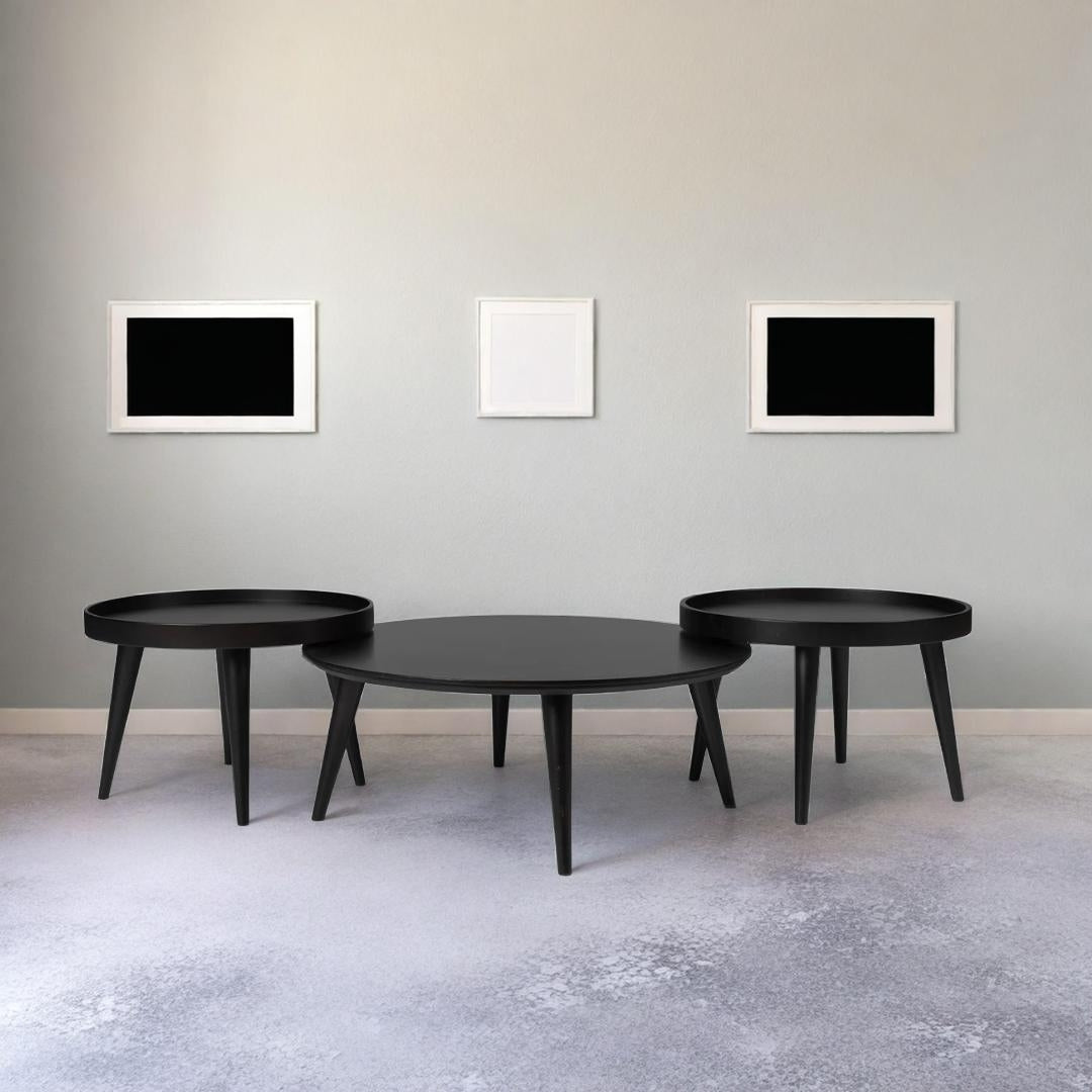 Black Silhouette Circular Coffee Table Trio



