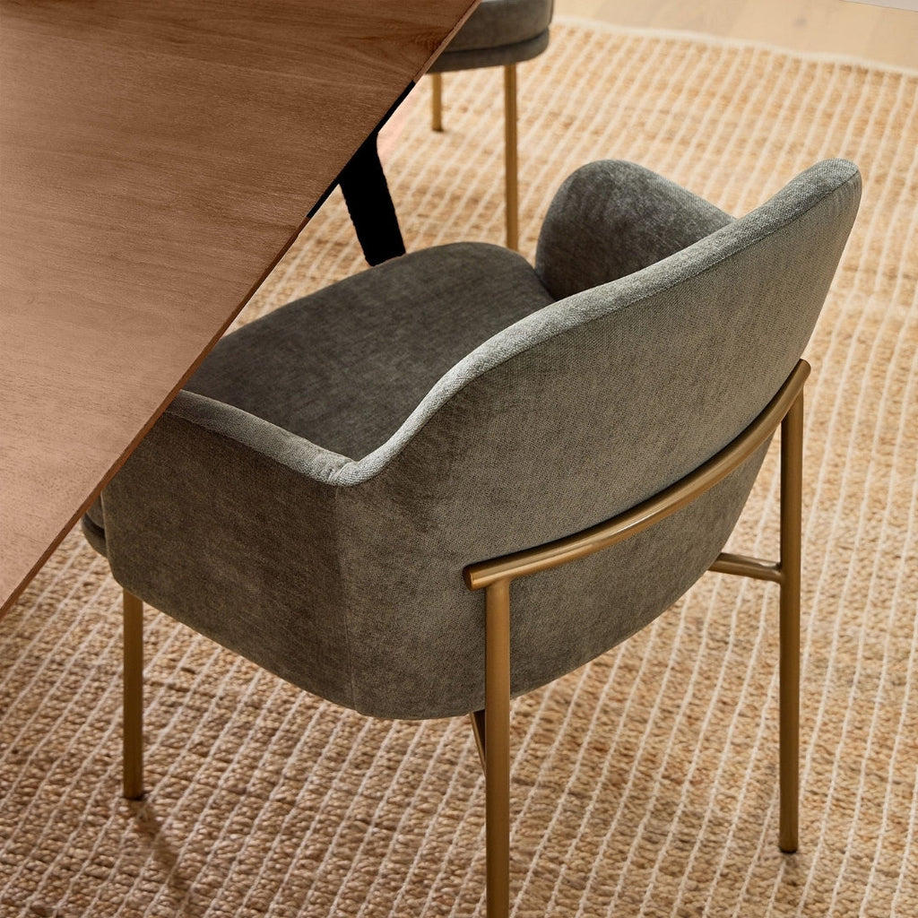 Curved Back Modern Dining Chair with Luxe Touch