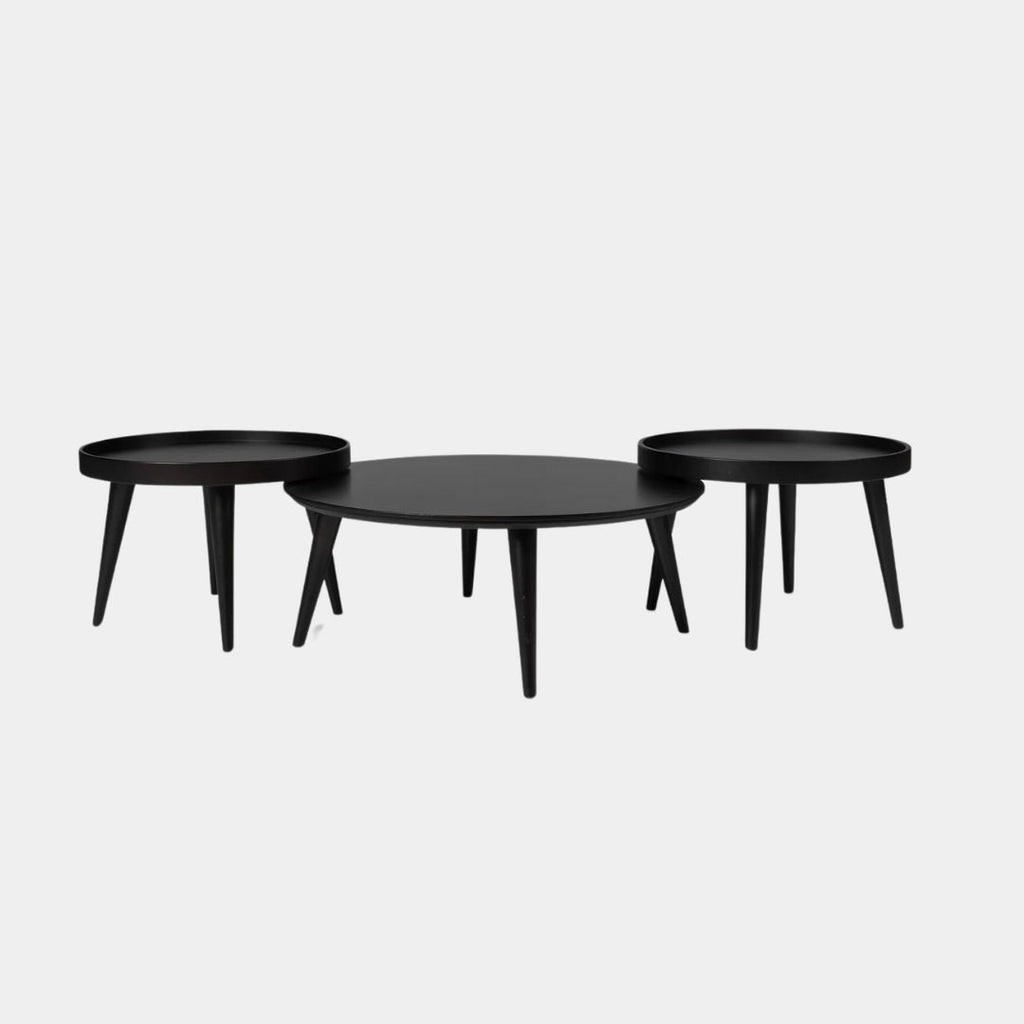 Black Silhouette Circular Coffee Table Trio


