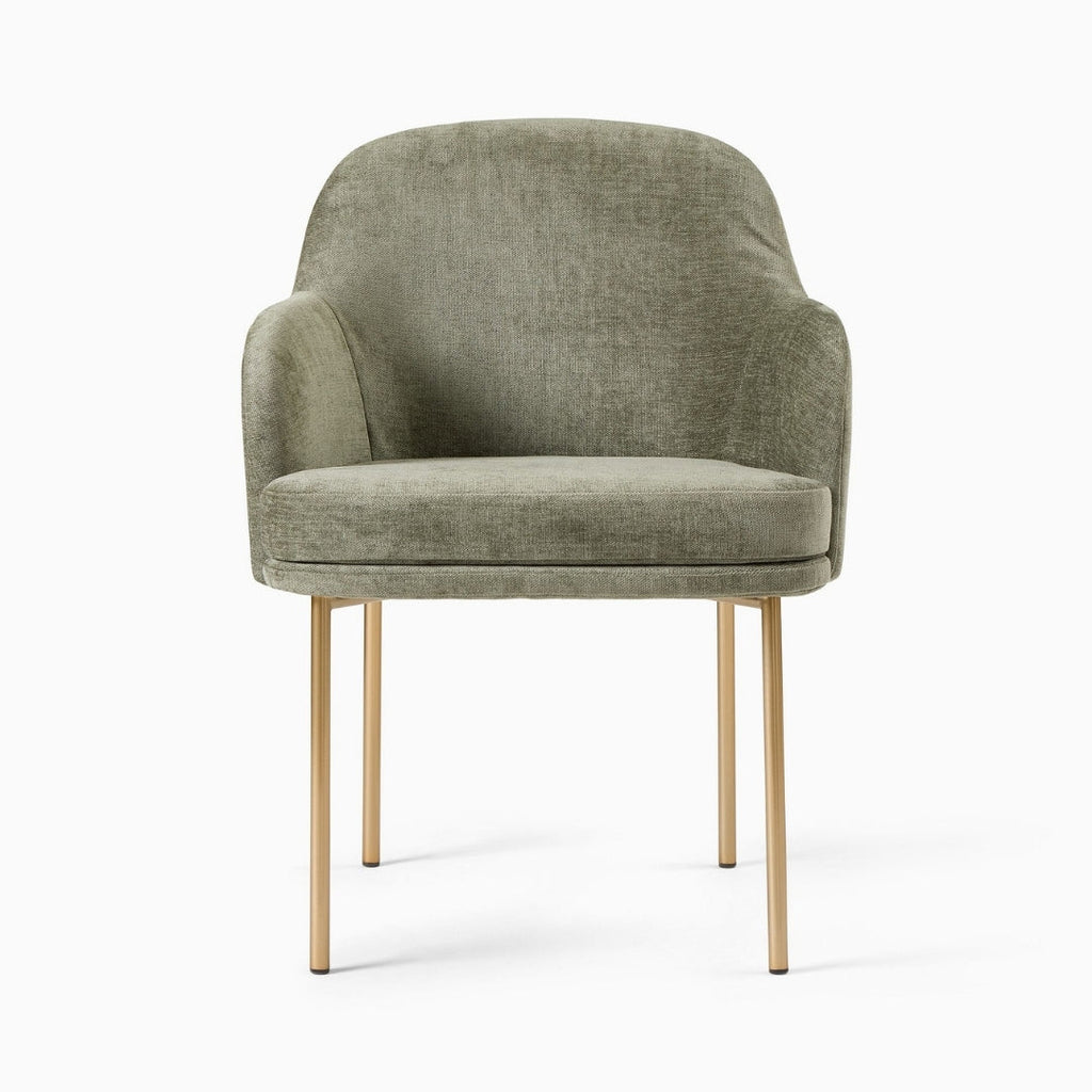 Curved Back Modern Dining Chair with Luxe Touch