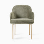 Curved Back Modern Dining Chair with Luxe Touch