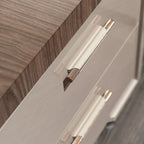 Warm Gray Luxe Dual Drawer Nightstand