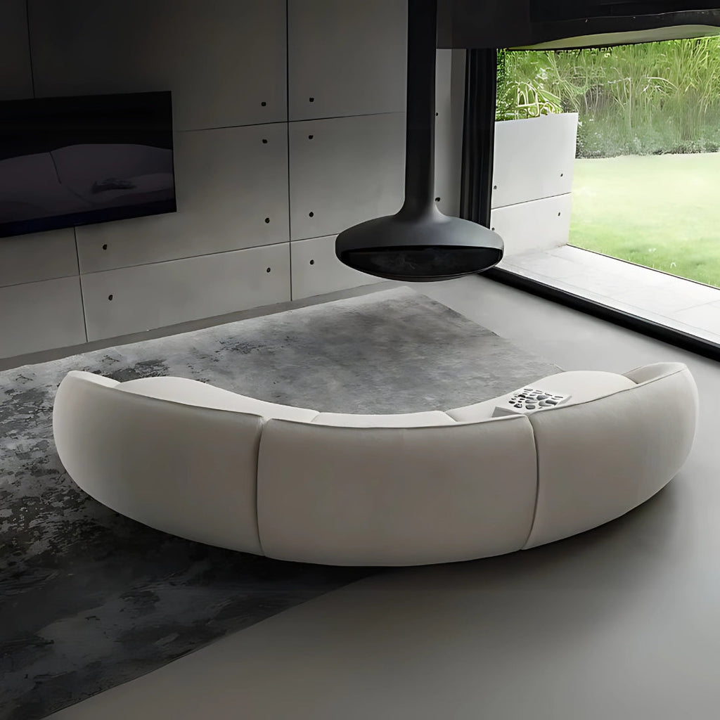 4 Seater Elegant Moonbeam Curved Sofa
