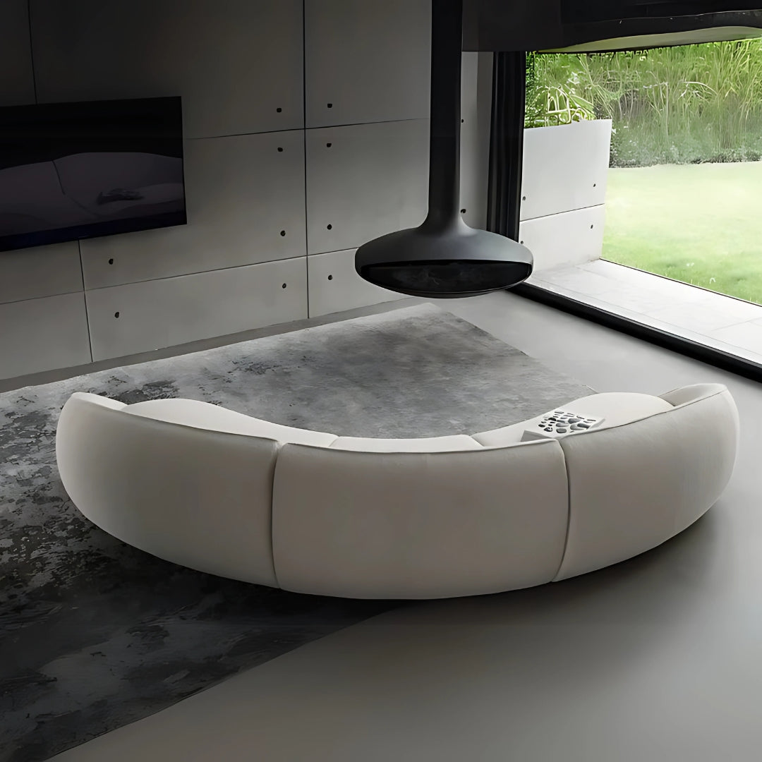 4 Seater Elegant Moonbeam Curved Sofa
