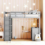 Full Loft Bed for Kids with Desk & Storage