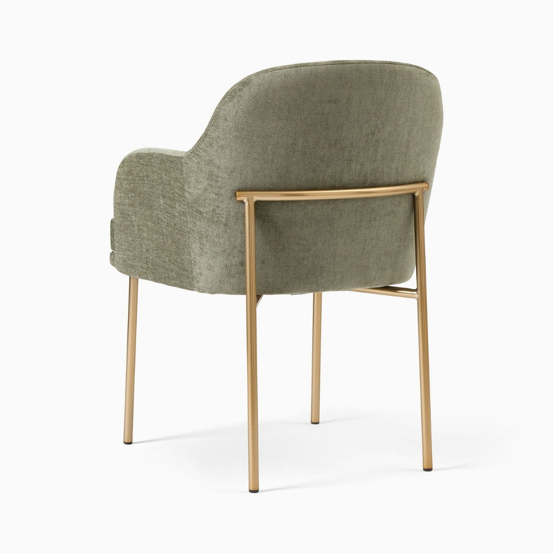 Curved Back Modern Dining Chair with Luxe Touch