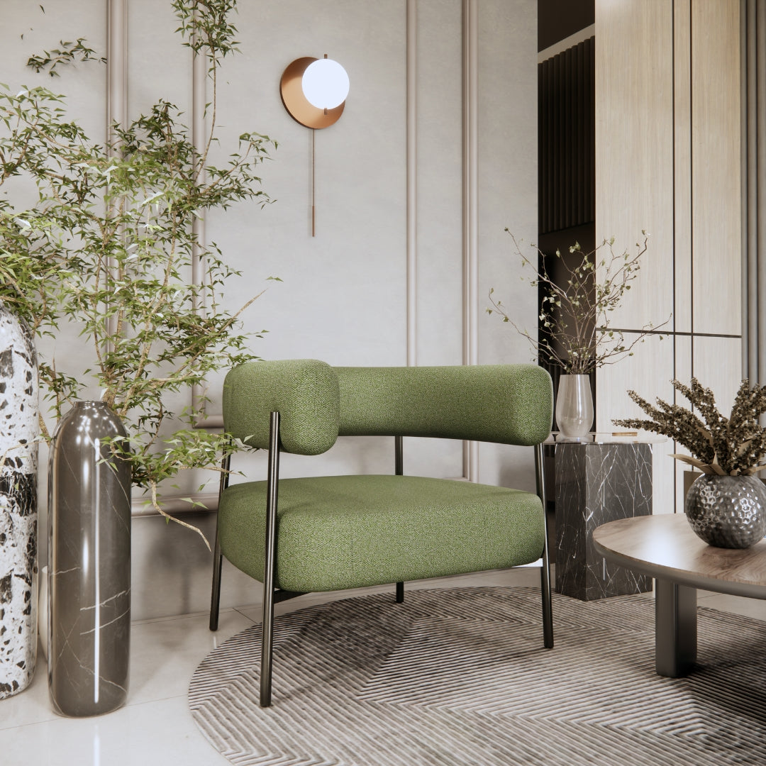 Modern Curve Upholstered Accent Chair