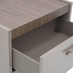 Warm Gray Luxe Dual Drawer Nightstand