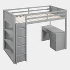 Full Loft Bed for Kids with Desk & Storage