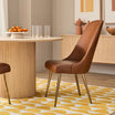 Mid-Century High Back Brown Dining Chair