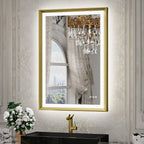Golden Glow Rectangular LED Mirror