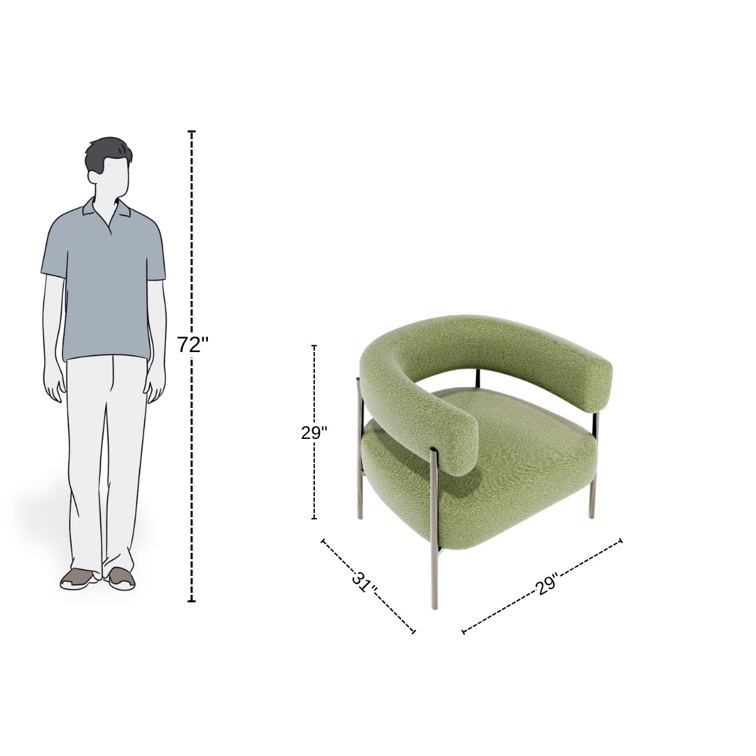 Modern Curve Upholstered Accent Chair