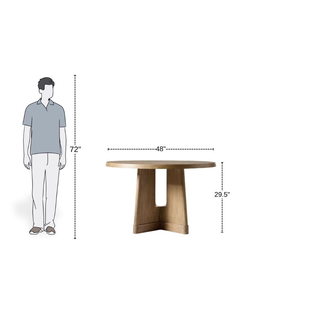 Sculpted Base Wooden Cafe Table