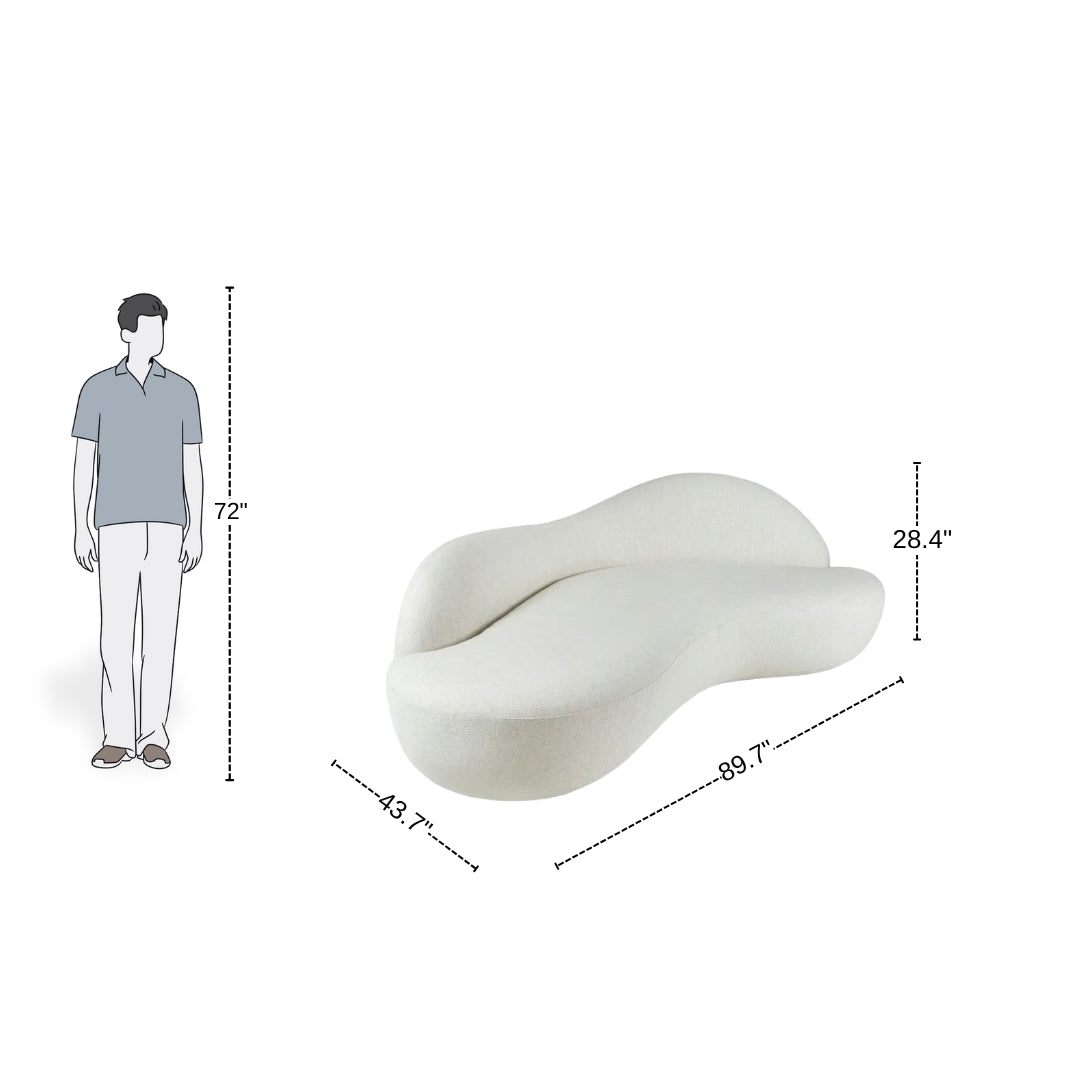 3 Seater Minimalist Wave Lounge Sofa