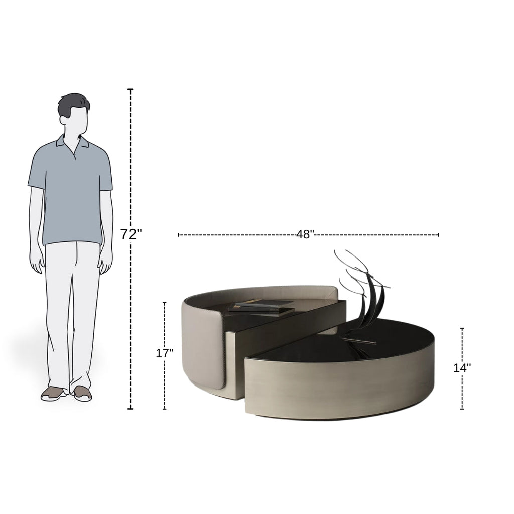 Dual Slice Orbit-Inspired Coffee Table

