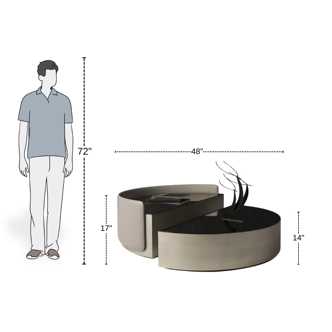 Dual Slice Orbit-Inspired Coffee Table

