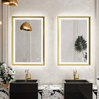 Golden Glow Rectangular LED Mirror