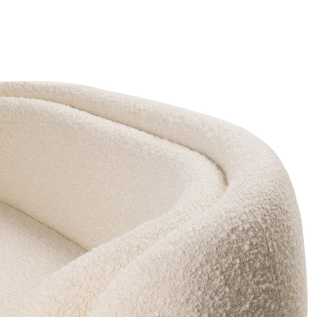 4 Seater Beige Contemporary Curve Lounge Sofa