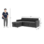3 Seater L-Shape Tufted Sofa Cum Bed