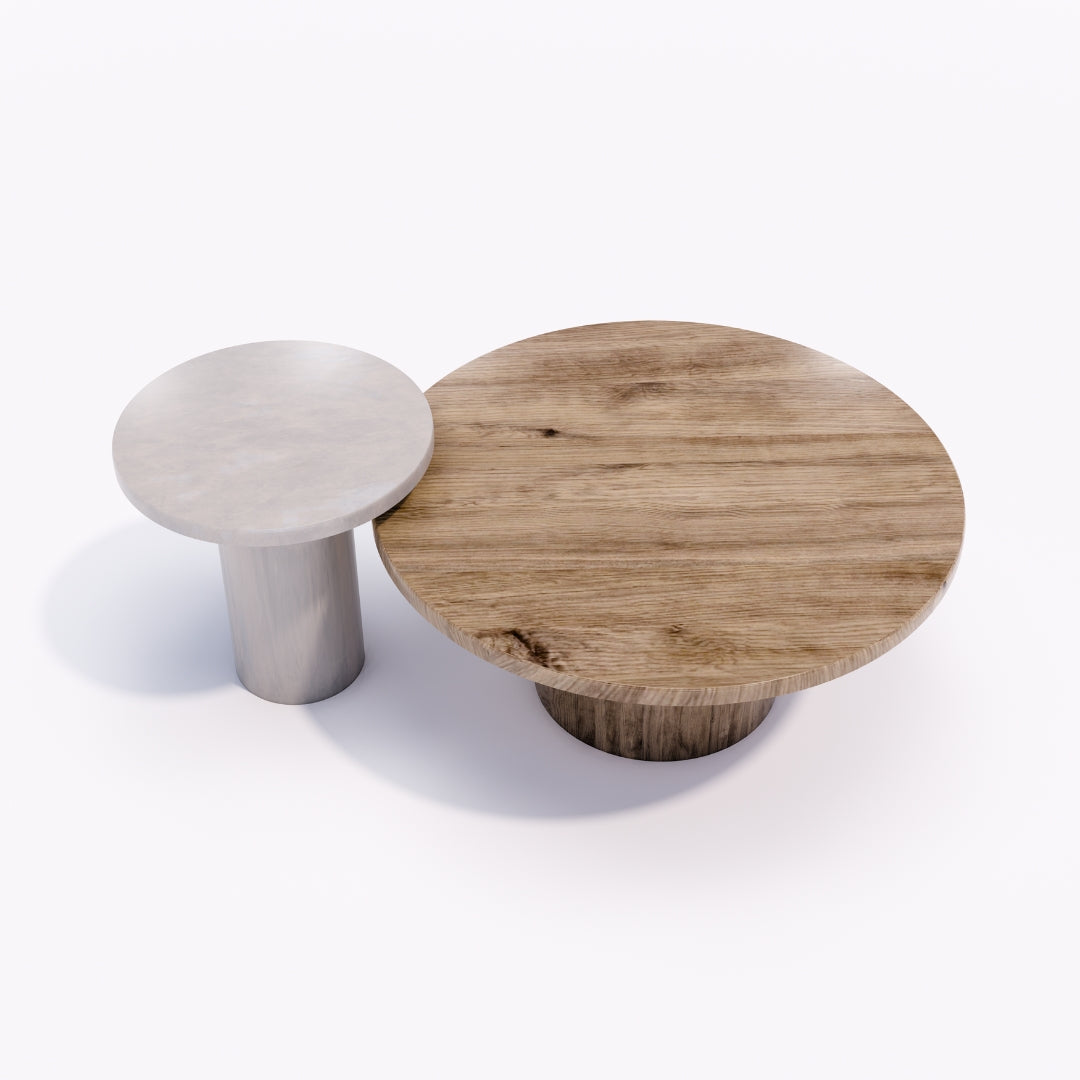 Elemental Duo Artistic Circular Coffee Table
