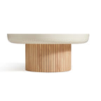 Smooth Stone Top & Textured Base Coffee Table