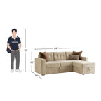 3 Seater Multipurpose L-Shape Convertible Sofa Cum Bed