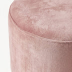 Pink Velvet Vanity Stool Ottoman Pouf