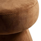 Caramel Brown Velvet Round Pouf
