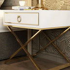 Celeste White & Gold Glam Nightstand