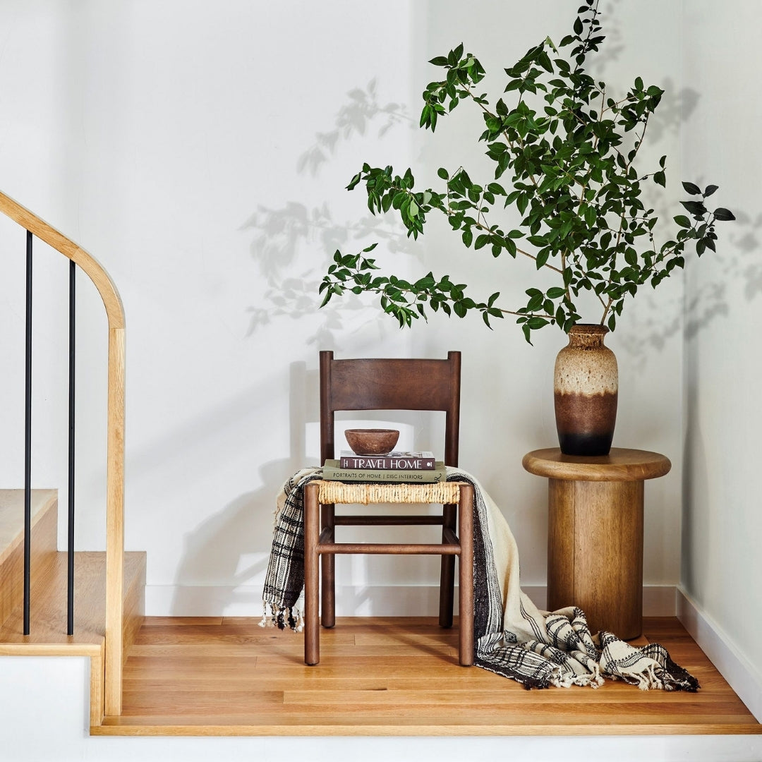 Pillar Base Lightwood Side Table