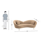 4 Seater Stylish Curved Sofa with Slender Legs