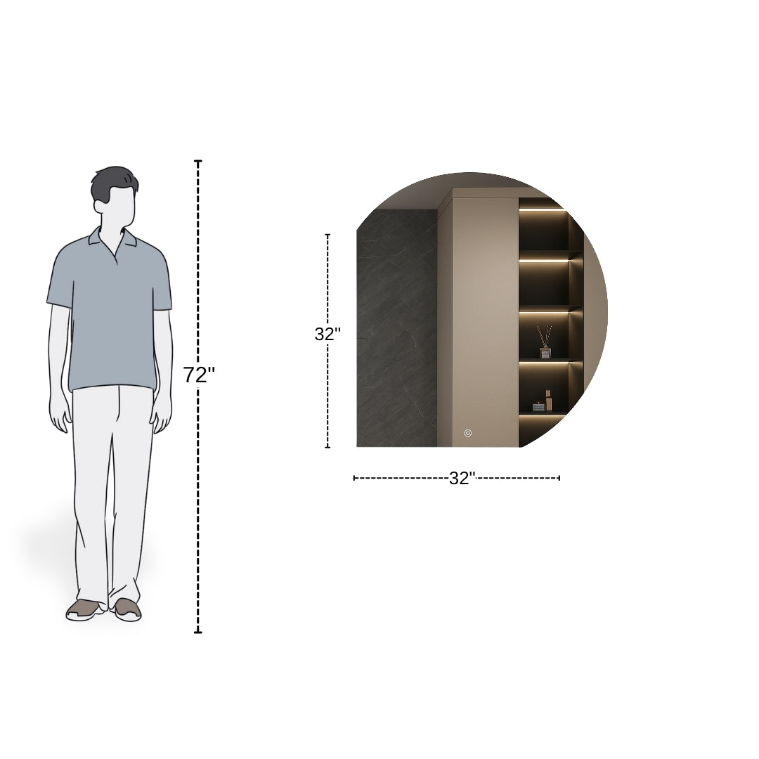 Modern Eclipse LED Mirror