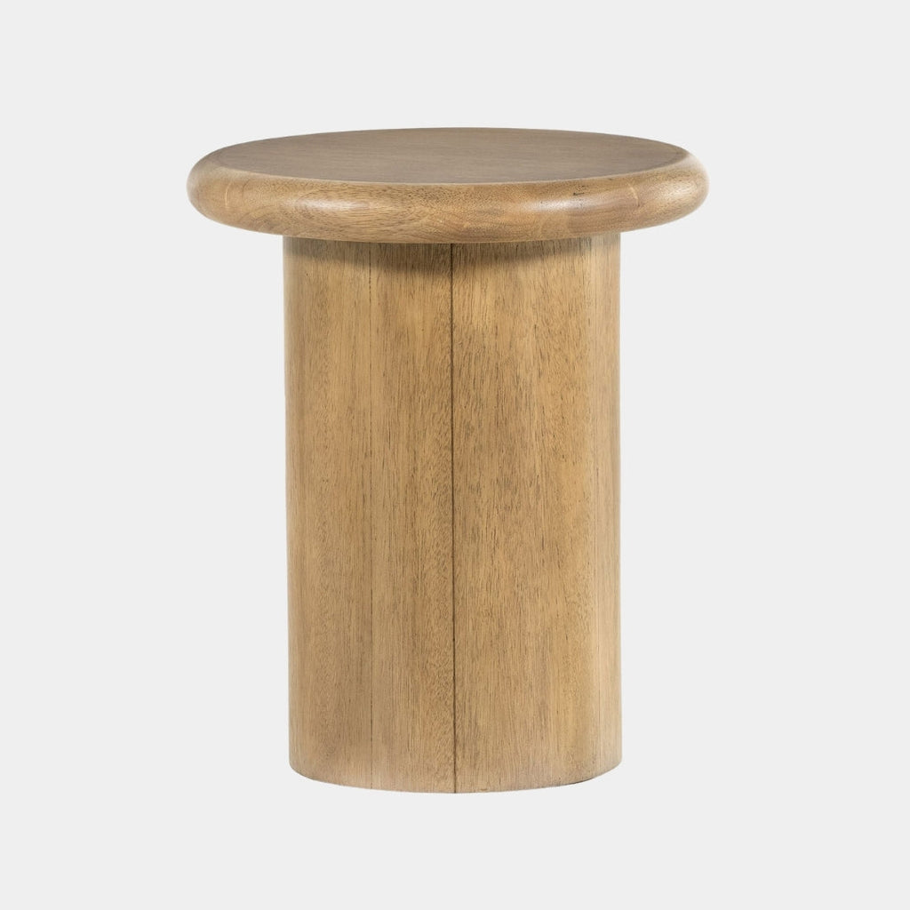 Pillar Base Lightwood Side Table
