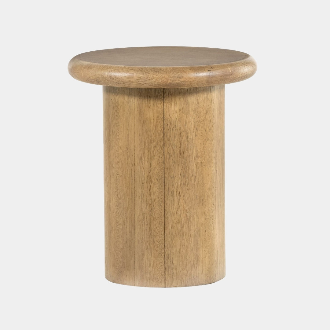 Pillar Base Lightwood Side Table