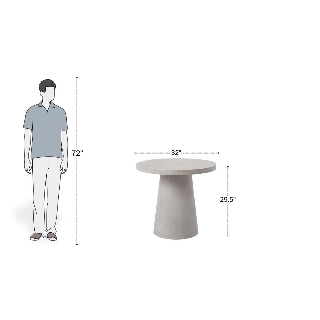 Minimalist Gray Round Base Cafe Table 