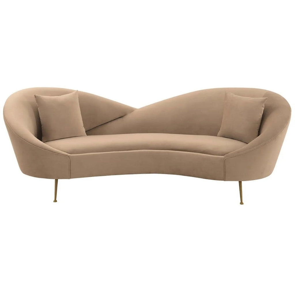 4 Seater Stylish Curved Sofa with Slender Legs