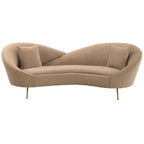 4 Seater Stylish Curved Sofa with Slender Legs