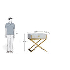 Celeste White & Gold Glam Nightstand