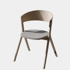 Minimalist Lightwood Curved Dining Chair