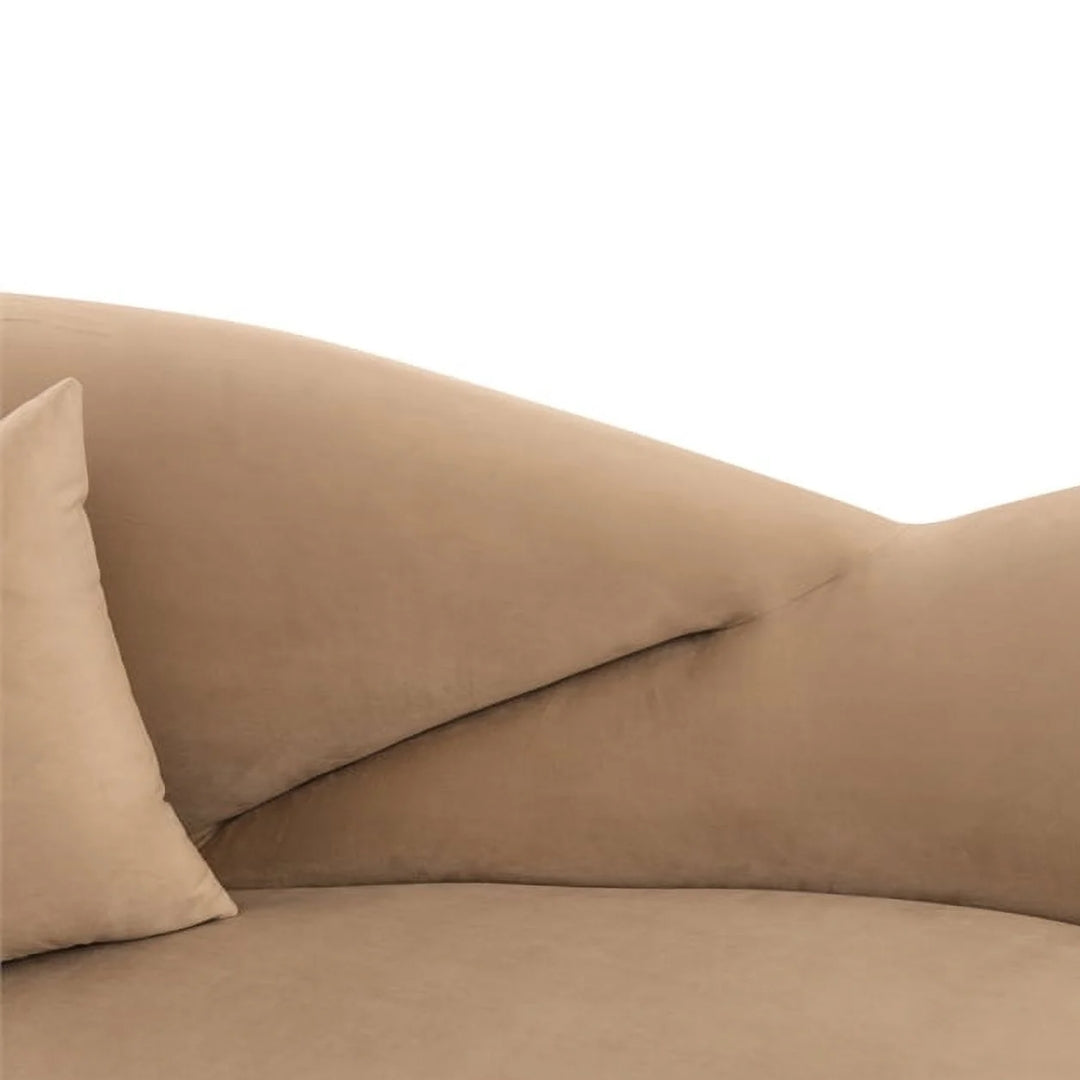 4 Seater Stylish Curved Sofa with Slender Legs