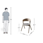 Minimalist Lightwood Curved Dining Chair