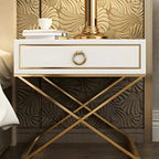 Celeste White & Gold Glam Nightstand