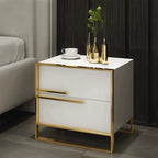 Modern Luxe White & Gold Nightstand