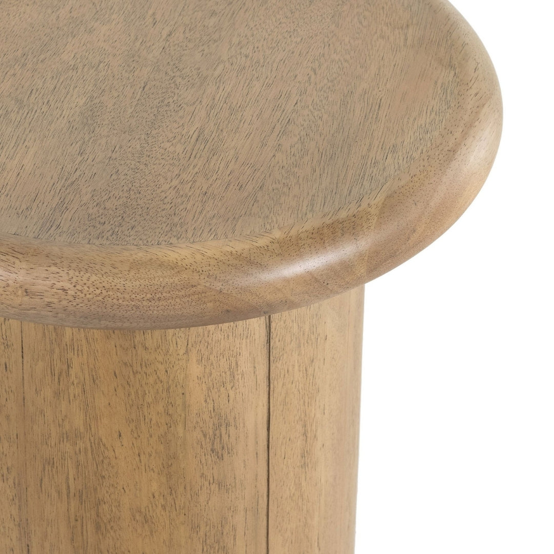 Pillar Base Lightwood Side Table