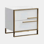 Modern Luxe White & Gold Nightstand