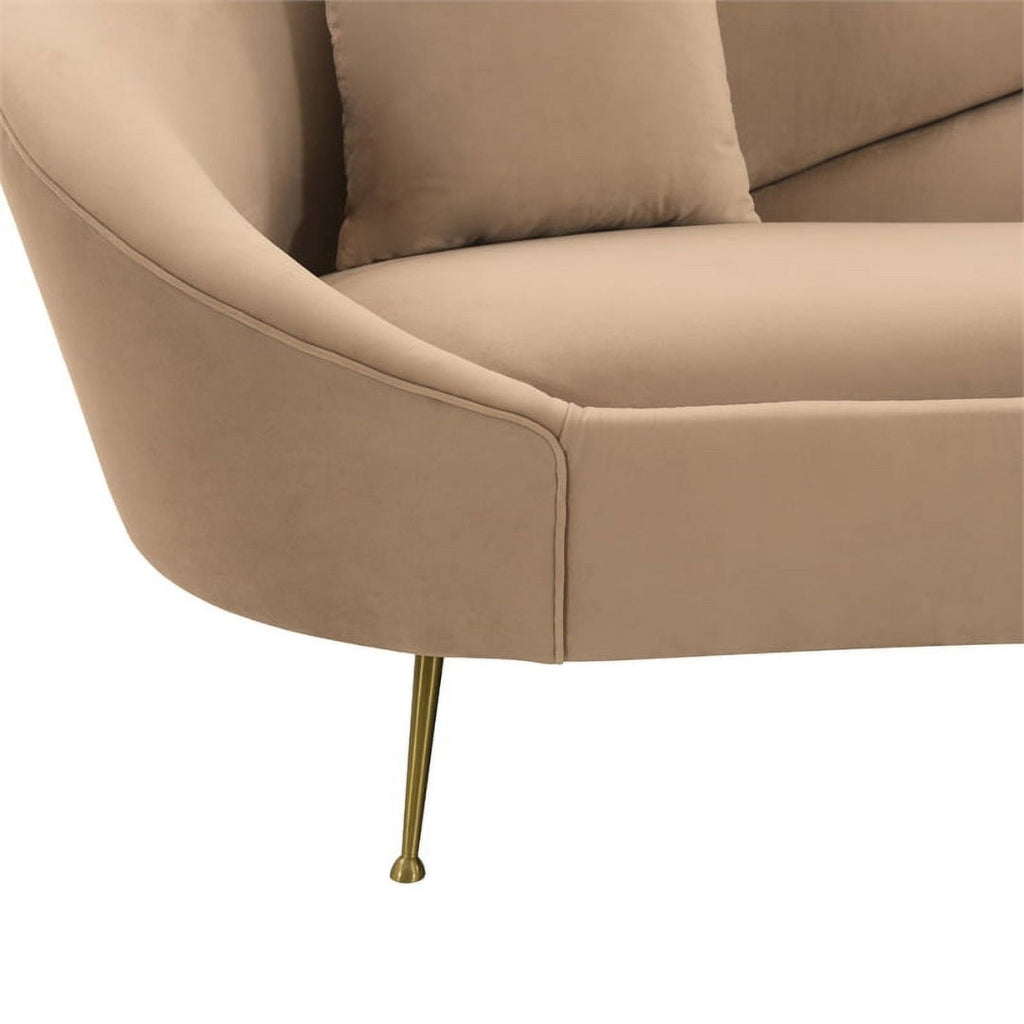 4 Seater Stylish Curved Sofa with Slender Legs