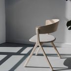 Minimalist Lightwood Curved Dining Chair